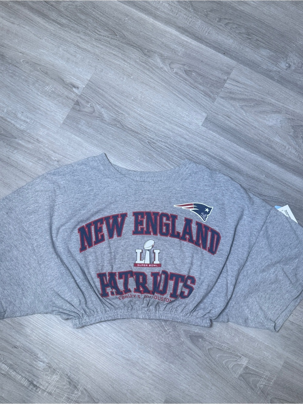 New England Patriots Reworked Custom Crop Top - Picture 2 of 5